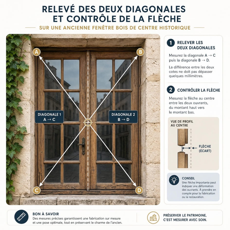 Relevé des deux diagonales Relevé des deux diagonales